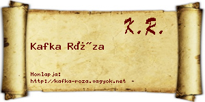 Kafka Róza névjegykártya