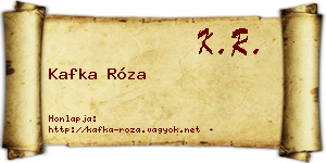 Kafka Róza névjegykártya